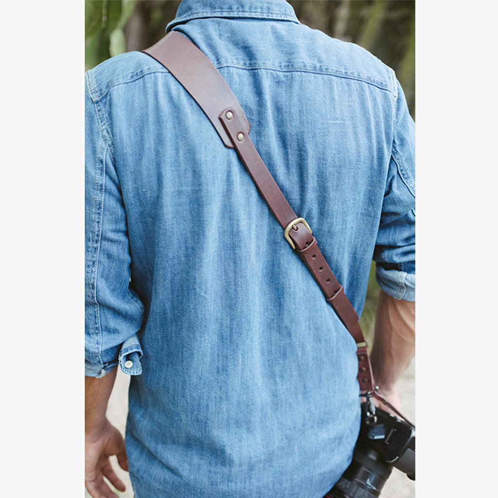 Berlin #602 - Brown sling leather camera strap